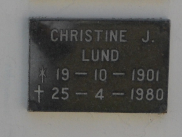 LUND Christine J. 1901-1980