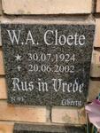 CLOETE W.A. 1924-2002