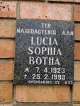 BOTHA Lucia Sophia 1923-1993