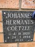 COETZEE Johannes Hermanus 1920-1994