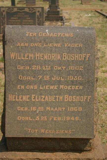 BOSHOFF Willem Hendrik 1862-1936 & Helene Elizabeth 1868-1946