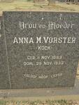 VORSTER Anna M. nee KOCK 1883-1932