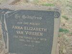 VUUREN Anna Elizabeth, van nee PRETORIUS 1879-1918