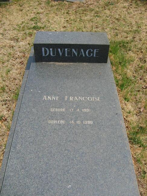 DUVENAGE Anne Francoise 1901-1990