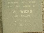 WICKS Vi nee PHILLIPS 1911-1978