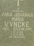 VYNCKE Anna Johanna Maria nee STEENKAMP 1916-1978