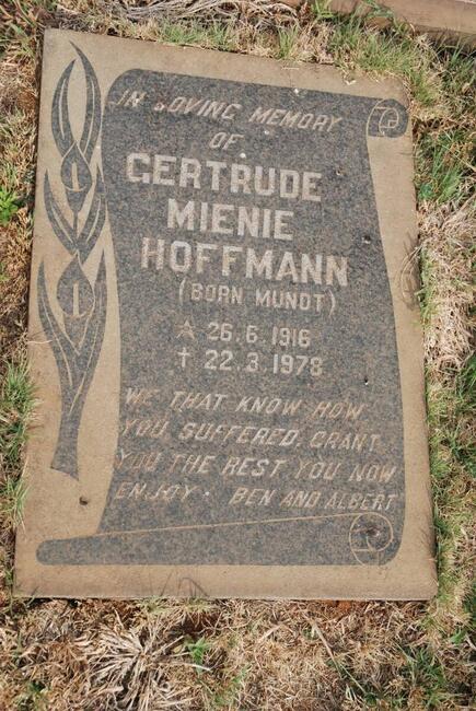 HOFFMANN Gertrude Mienie nee MUNDT 1916-1978