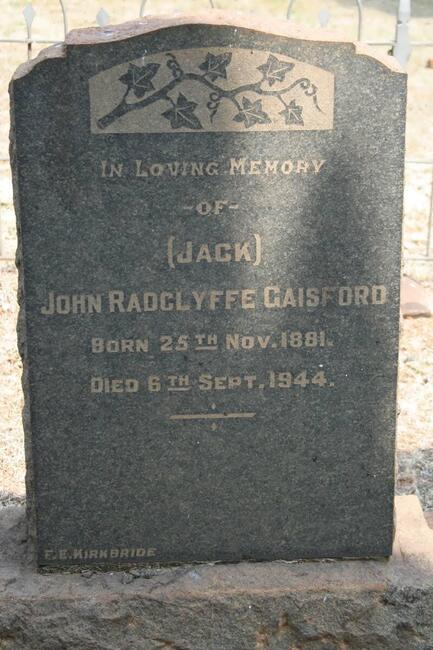 GAISFORD John Radclyffe 1881-1944