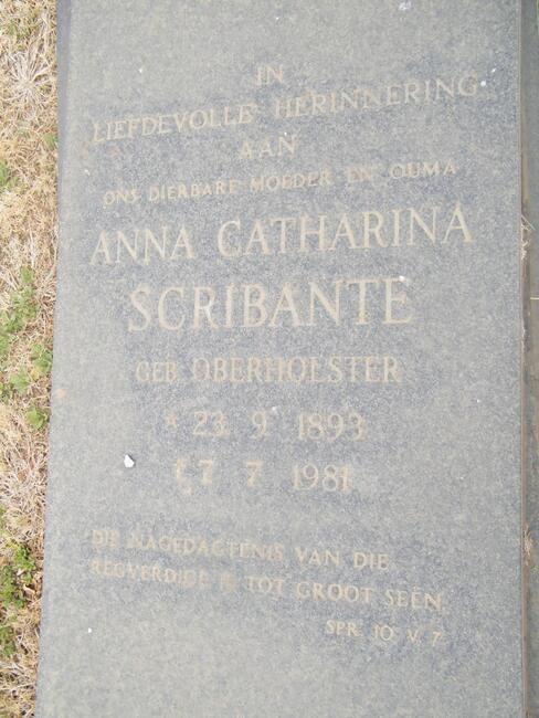 SCRIBANTE Anna Catharina nee OBERHOLSTER 1893-1981