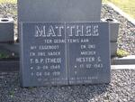 MATTHEE T.B.P. 1949-1991 & Hester G. 1943-