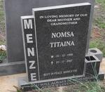 MENZE Nomsa Titaina 1956-2007