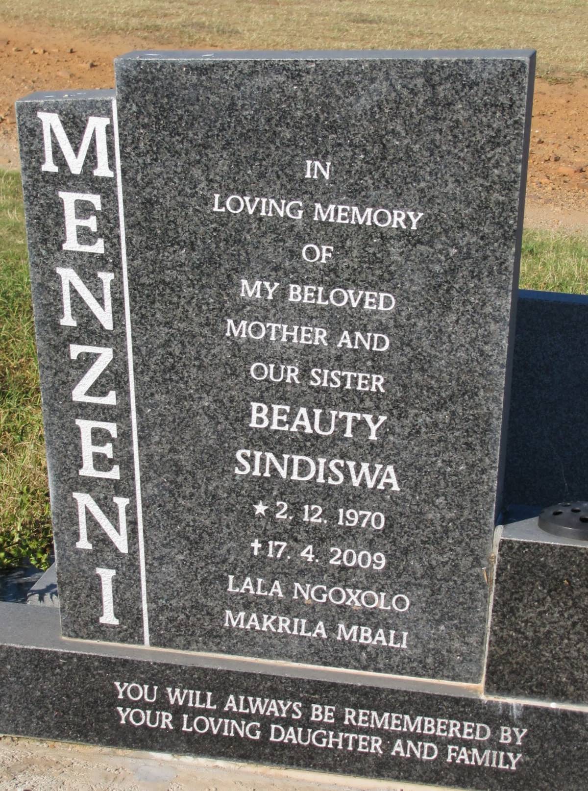 MENZENI Beauty Sindiswa 1970-2009
