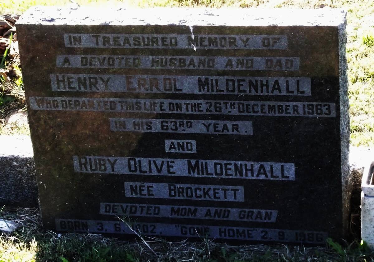 MILDENHALL Henry Errol -1963 & Ruby Olive BROCKETT 1902-1986