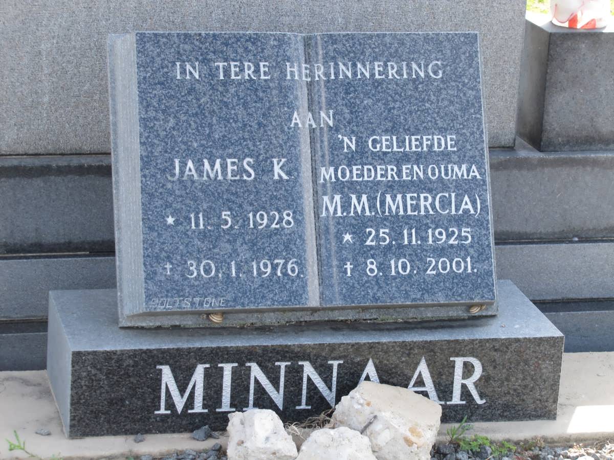 MINNAAR James K. 1928-1976 & M.M. 1925-2001