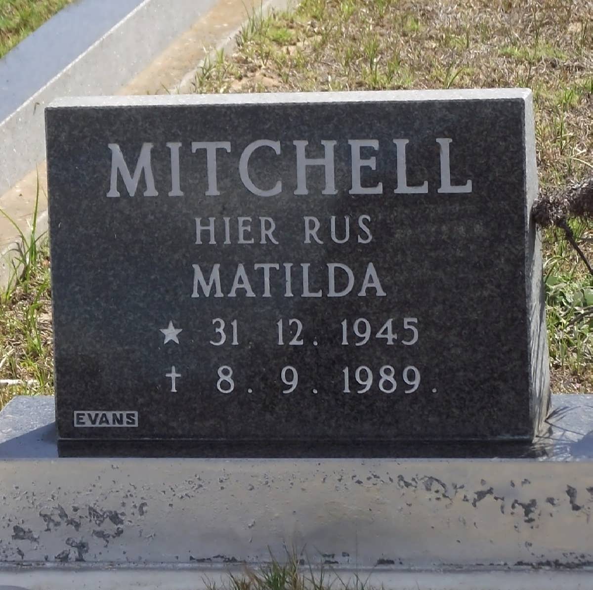 MITCHELL Matilda 1945-1989