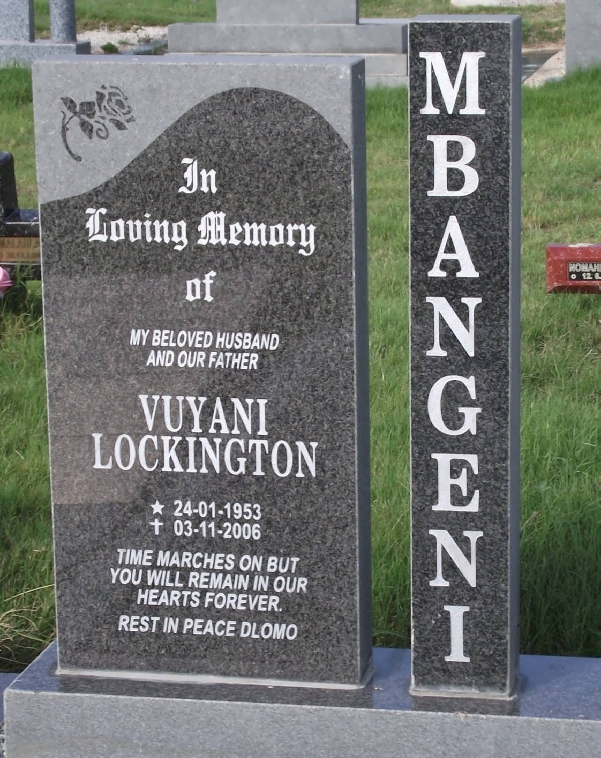 MBANGENI Vuyani Lockington 1953-2006