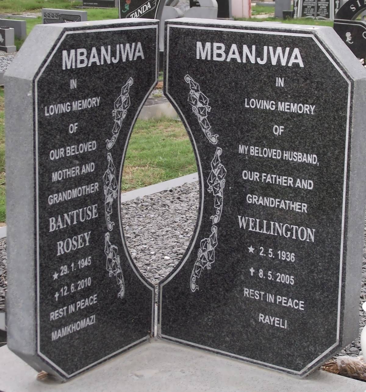 MBANJWA Wellington 1936-2005 & Bantuse Rosey 1945-2010