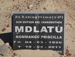 MDLATU Nommango Priscilla 1920-2011