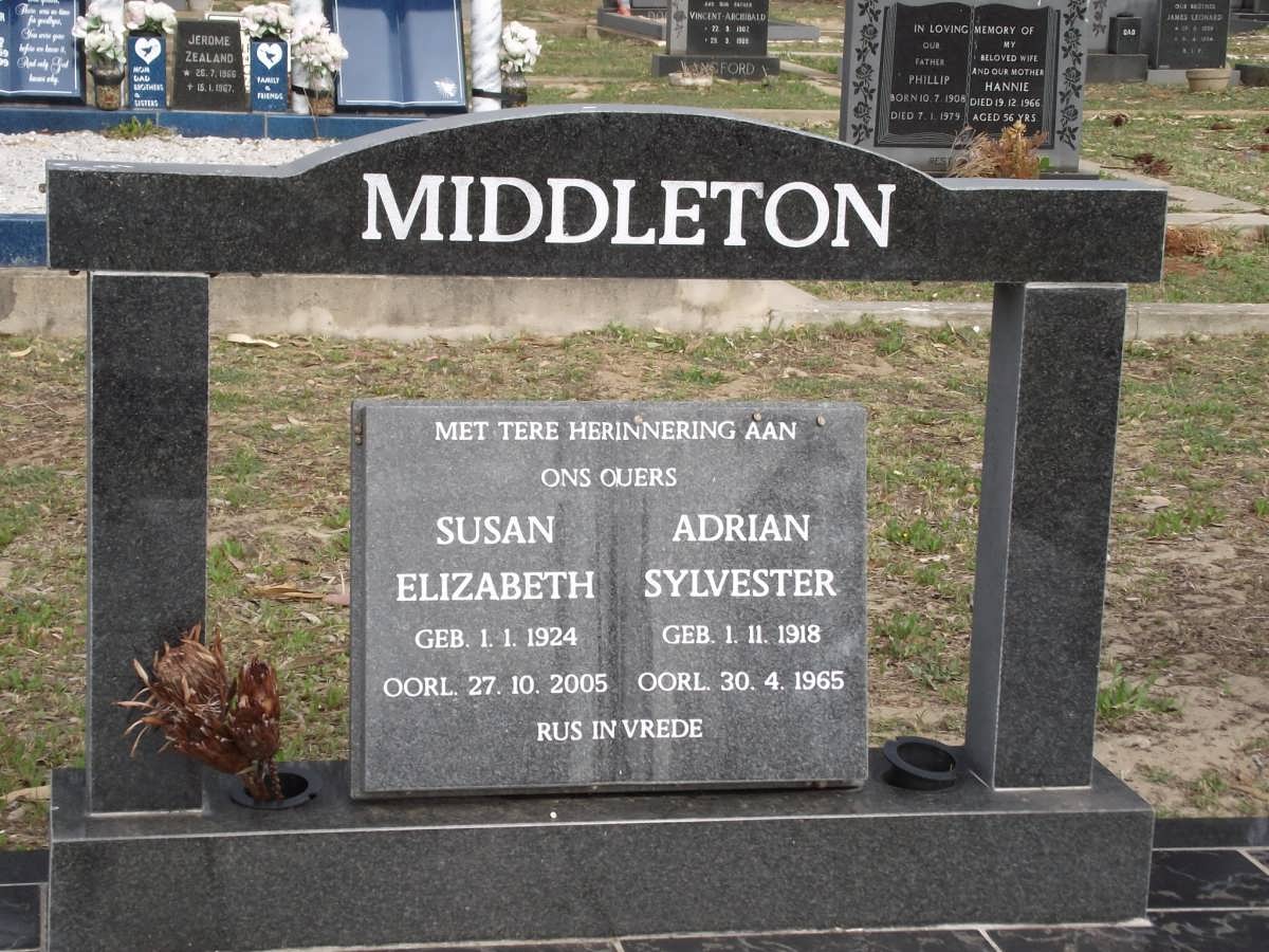 MIDDLETON Adrian Sylvester 1918-1965 & Susan Elizabeth 1924-2005