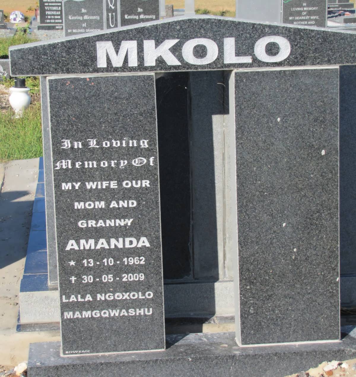 MKOLO Amanda 1962-2009