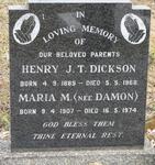 DICKSON Henry J.T. 1889-1968 & Maria M. DAMON 1907-1974
