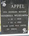 APPEL Hendrika Wilhelmina 1909-1982
