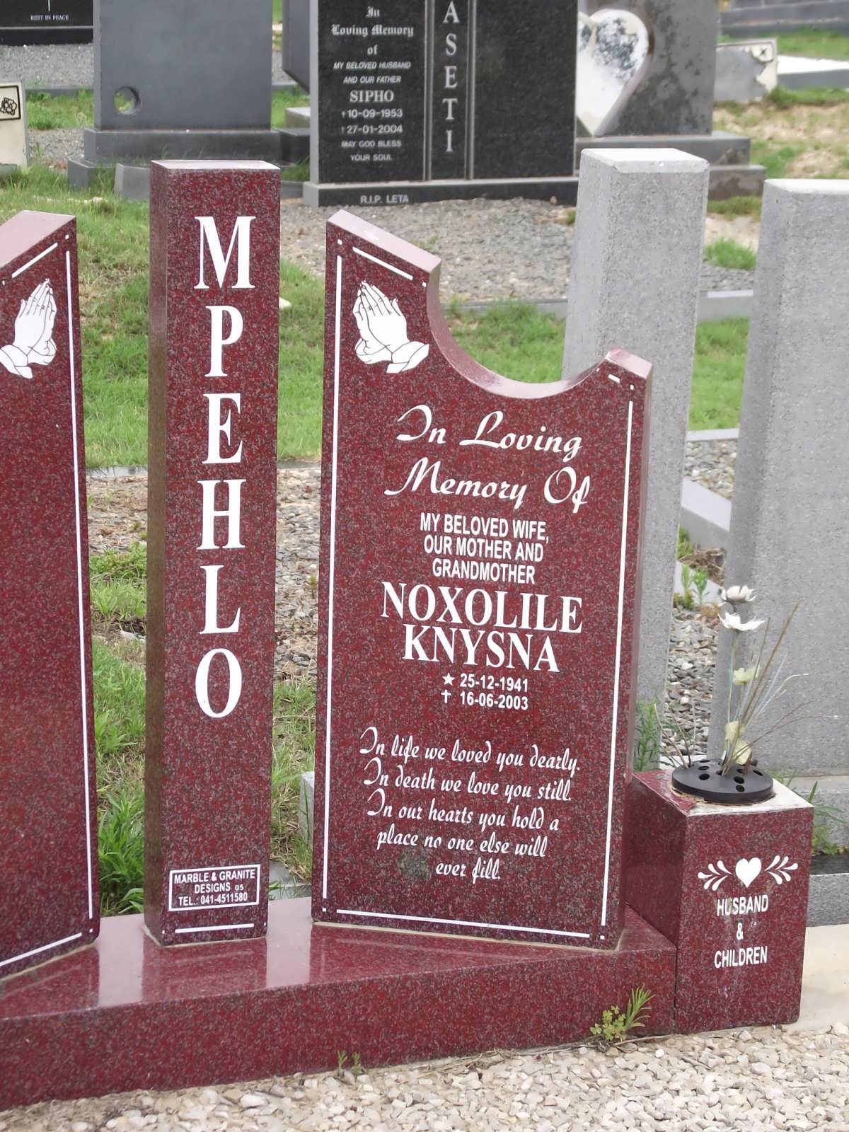 MPEHLO Noxolile Knysna 1941-2003