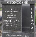 MPONGOSHE Nomthunzi 1956-2007