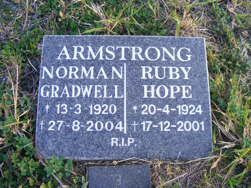 ARMSTRONG Norman Gradwell 1920-2004 & Ruby Hope 1924-2001