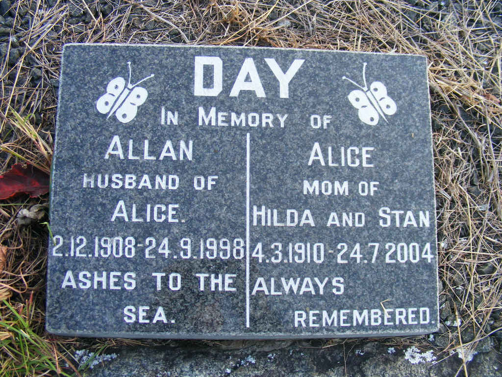 DAY Allan 1908-1998 & Alice 1910-2004