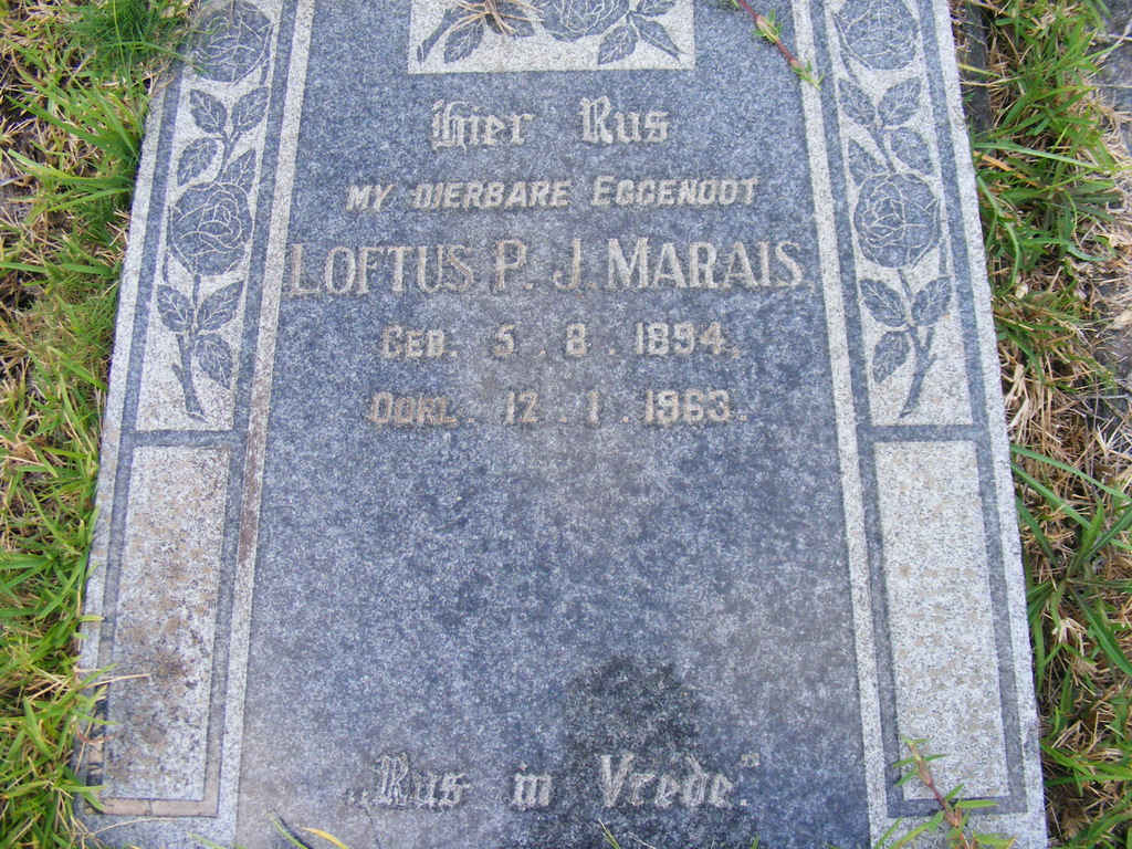 MARAIS Loftus P.J. 1894-1963