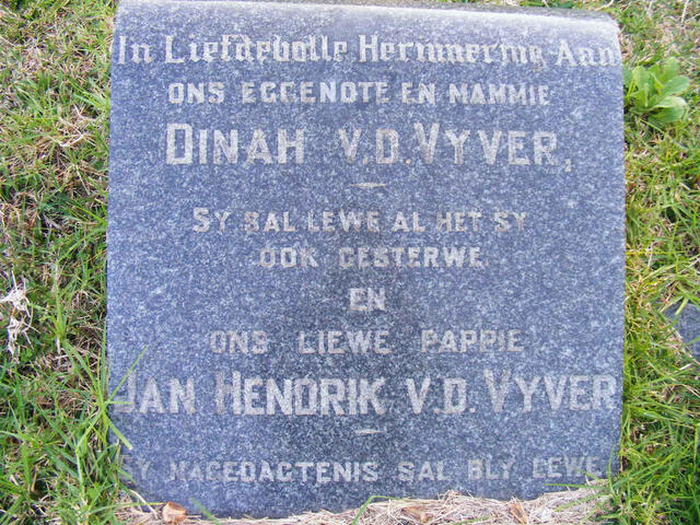 VYVER Jan Hendrik, v.d. & Dinah