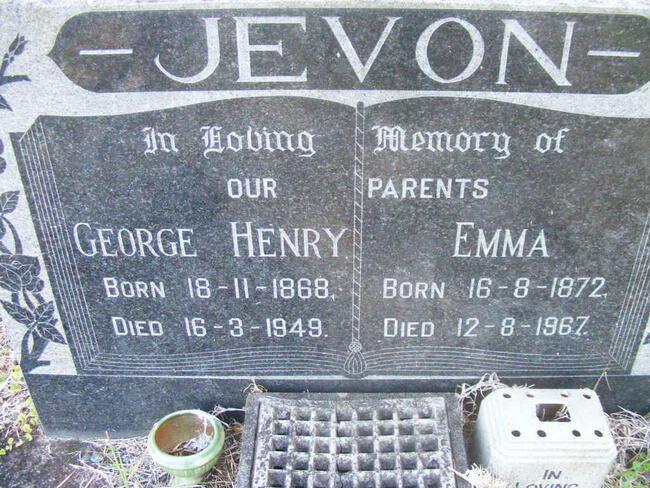 JEVON George Henry 1868-1949 & Emma 1872-1967