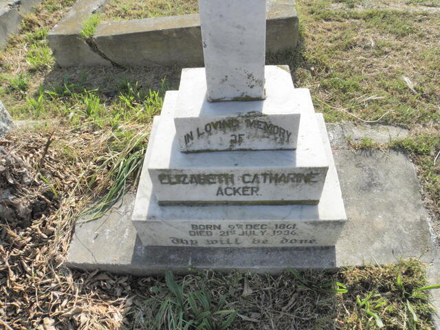 ACKER Elizabeth Catharine 1861-1936
