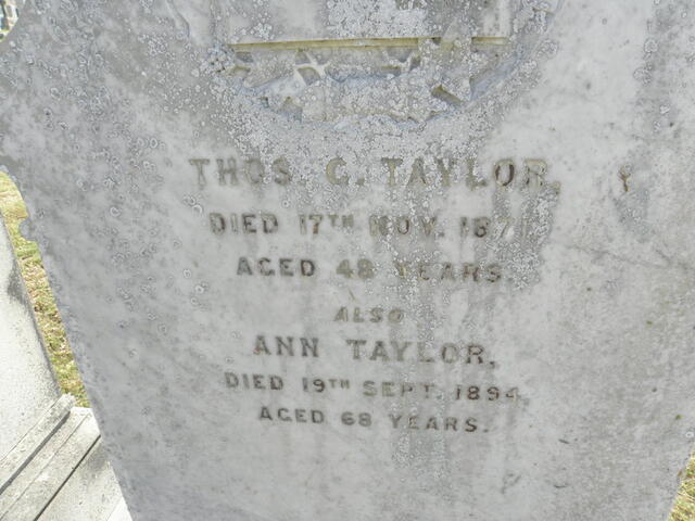 TAYLOR Thos. G. -1871 & Ann -1894