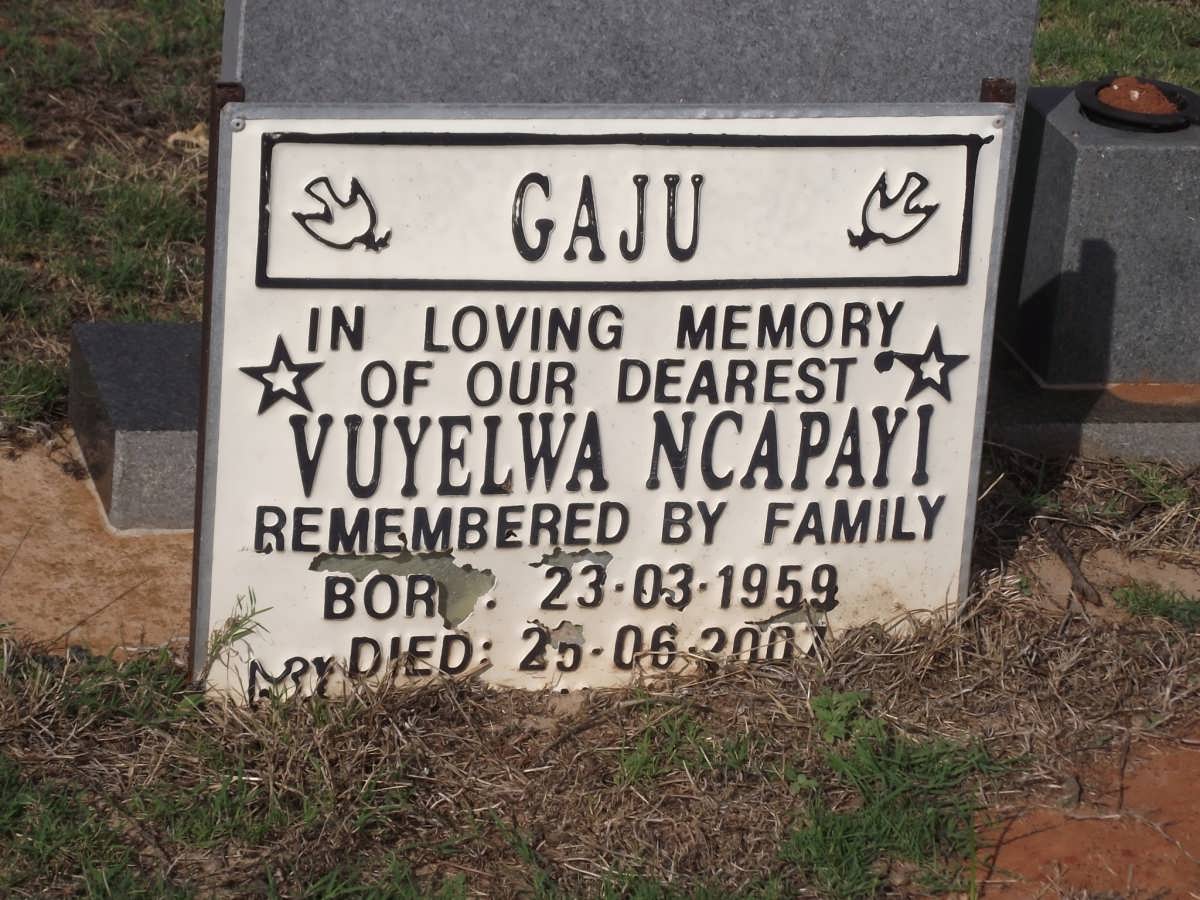 GAJU Vuyelwa Ncapayi 1959-2007