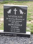 NDZIMASE Mzwandile Patric 1938-2007