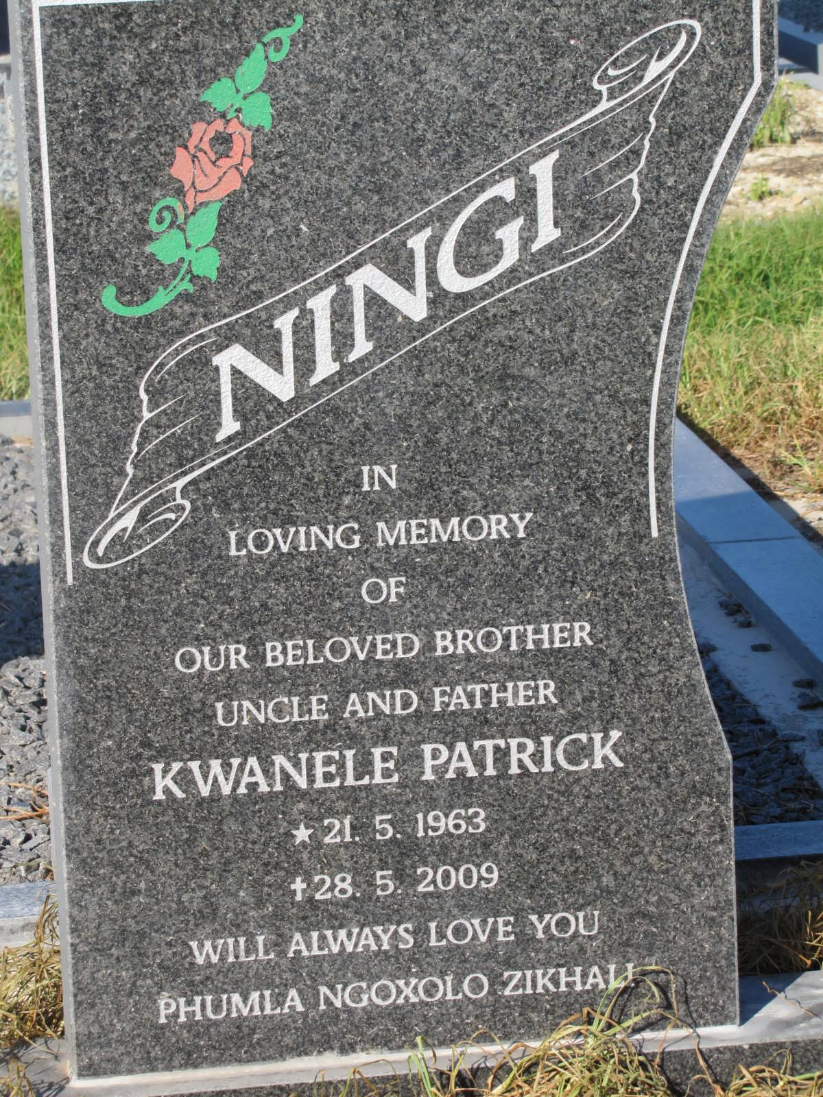 NINGI Kwanele Patrick 1963-2009