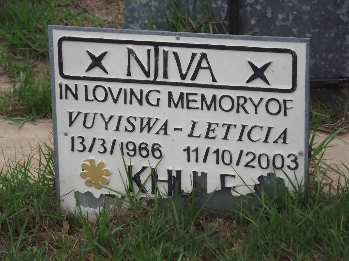 NJIVA Vuyiswa Leticia 1966-2003 :: NJIVA Khule 2003-2003