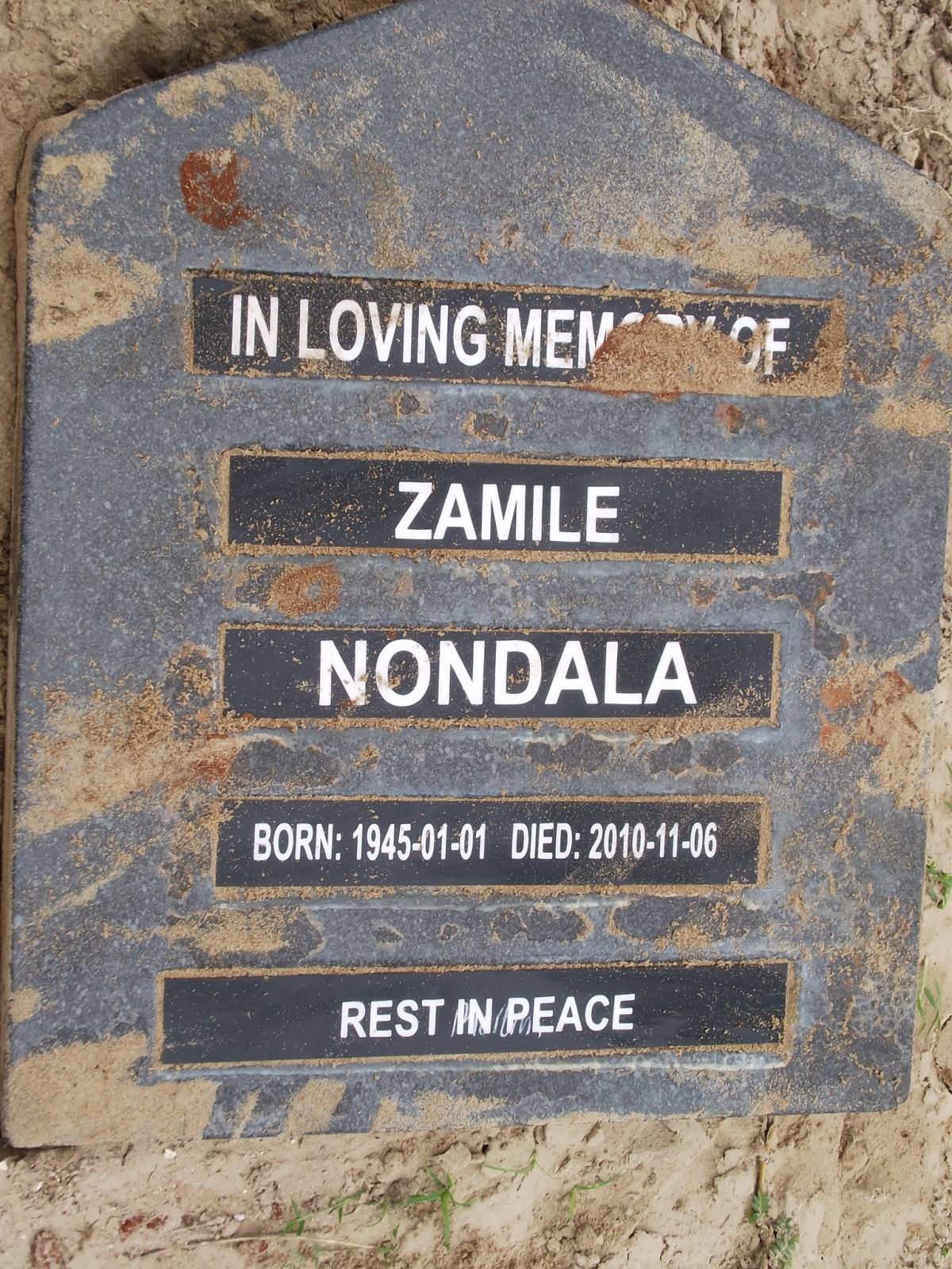 NONDALA Zamile 1945-2010