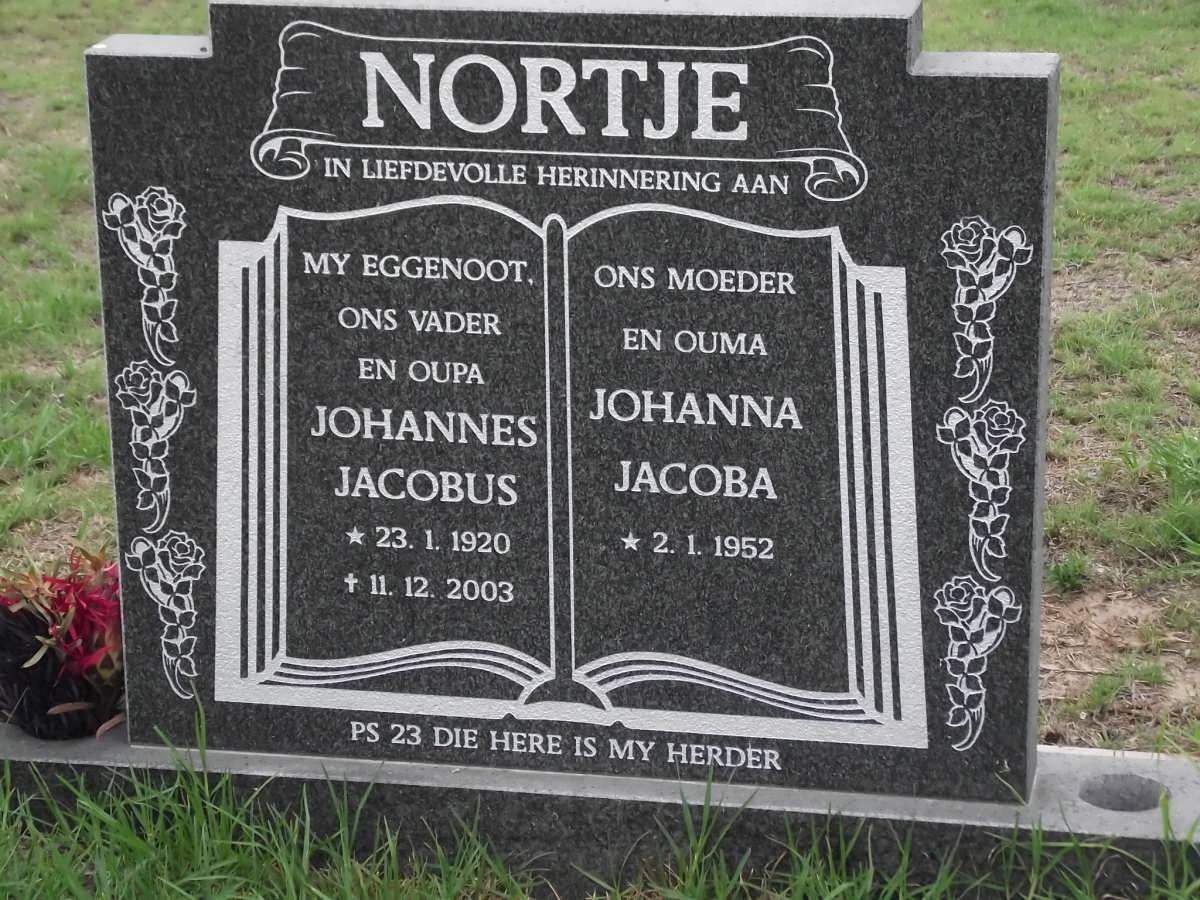 NORTJE Johannes Jacobus 1920-2003 & Johanna Jacoba 1952-