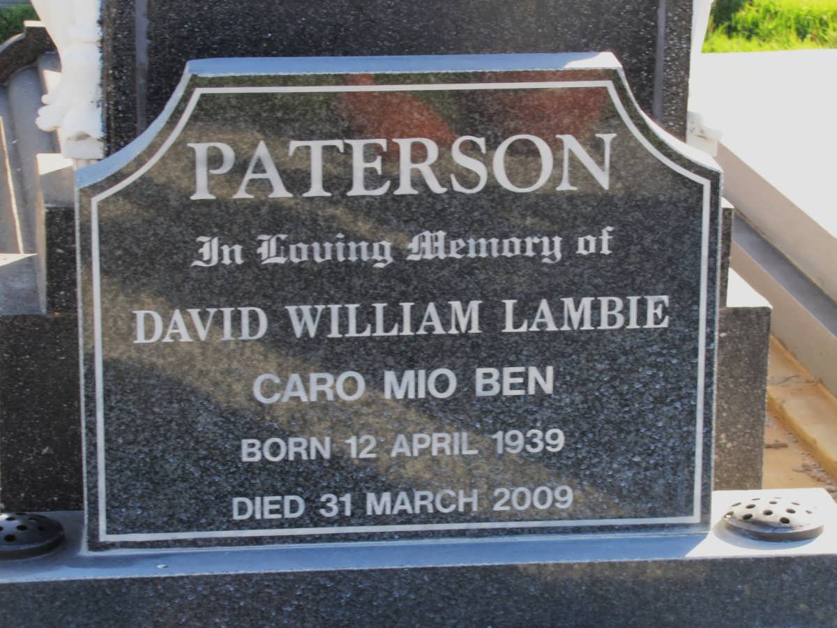 PATERSON David William Lambie 1939-2009