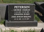 PETERSEN George Charles 1907-1976 & Johanna Susan BYRON-BAILING 1918-1997
