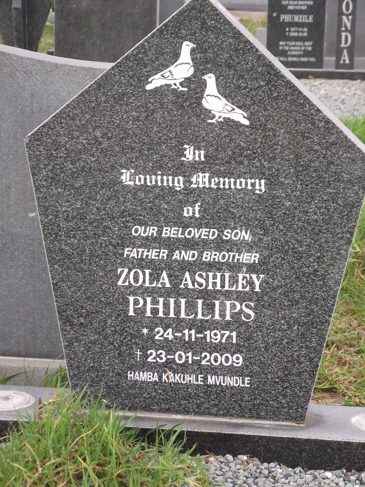 PHILLIPS Zola Ashley 1971-2009