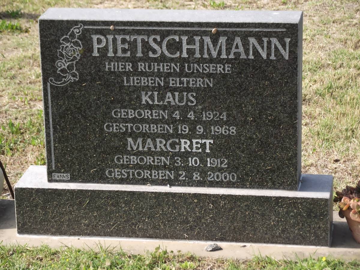 PIETSCHMANN Klaus 1924-1968 & Margret 1912-2000