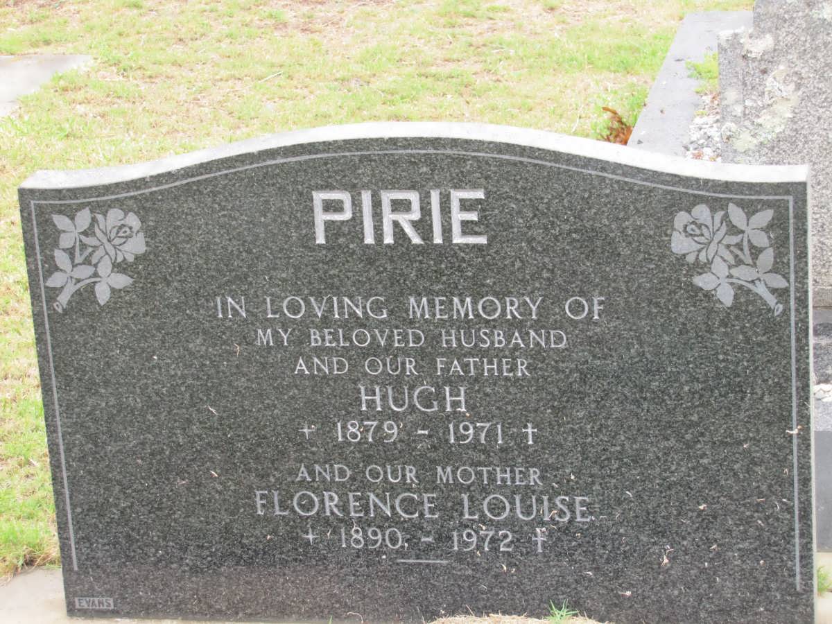 PIRIE Hugh 1879-1971 & Florence Louise 1890-1972