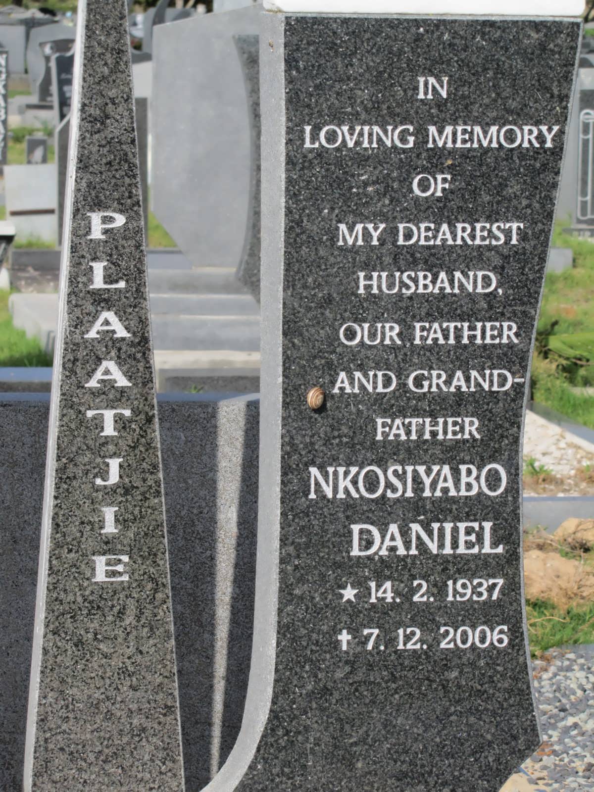 PLAATJIE Nkosiyabo Daniel 1937-2006