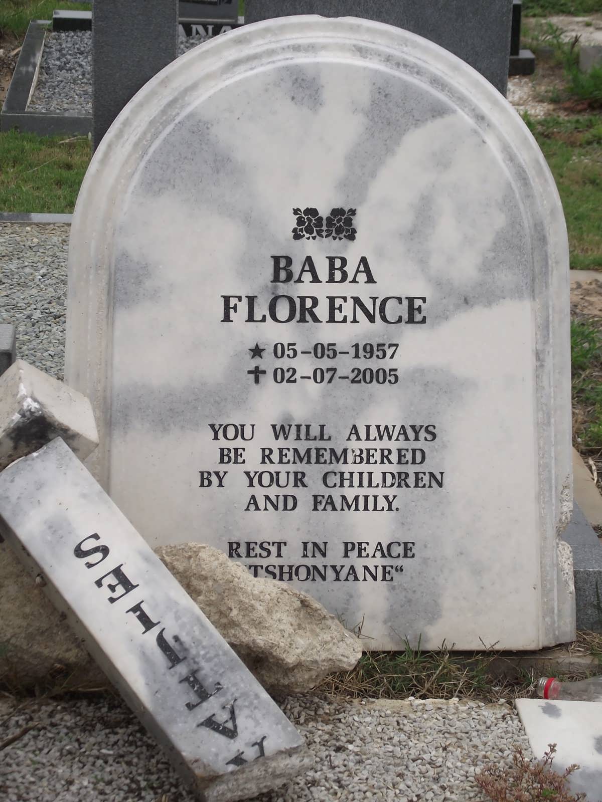 PLAATJIES Baba Florence 1957-2005