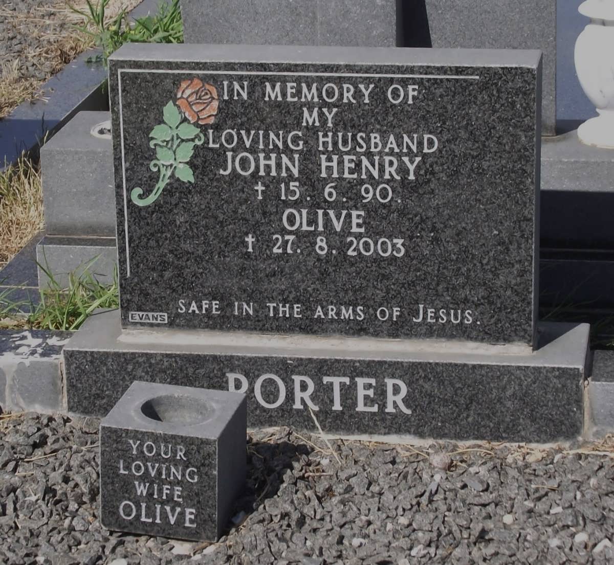 PORTER John Henry 1916-1990 & Olive 1915-2003