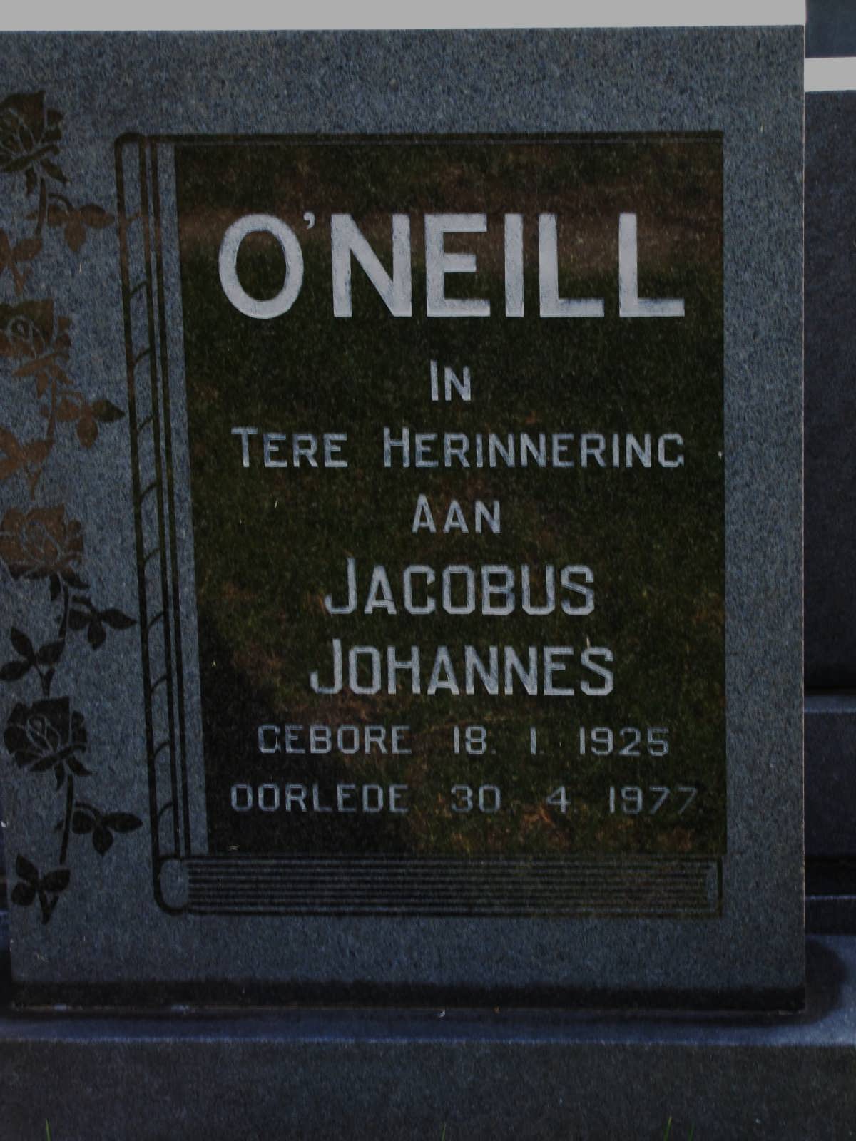 O'NEILL Jacobus Johannes 1925-1977